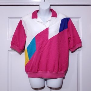 VINTAGE 80s nylon short sleeve jacket/windbreaker